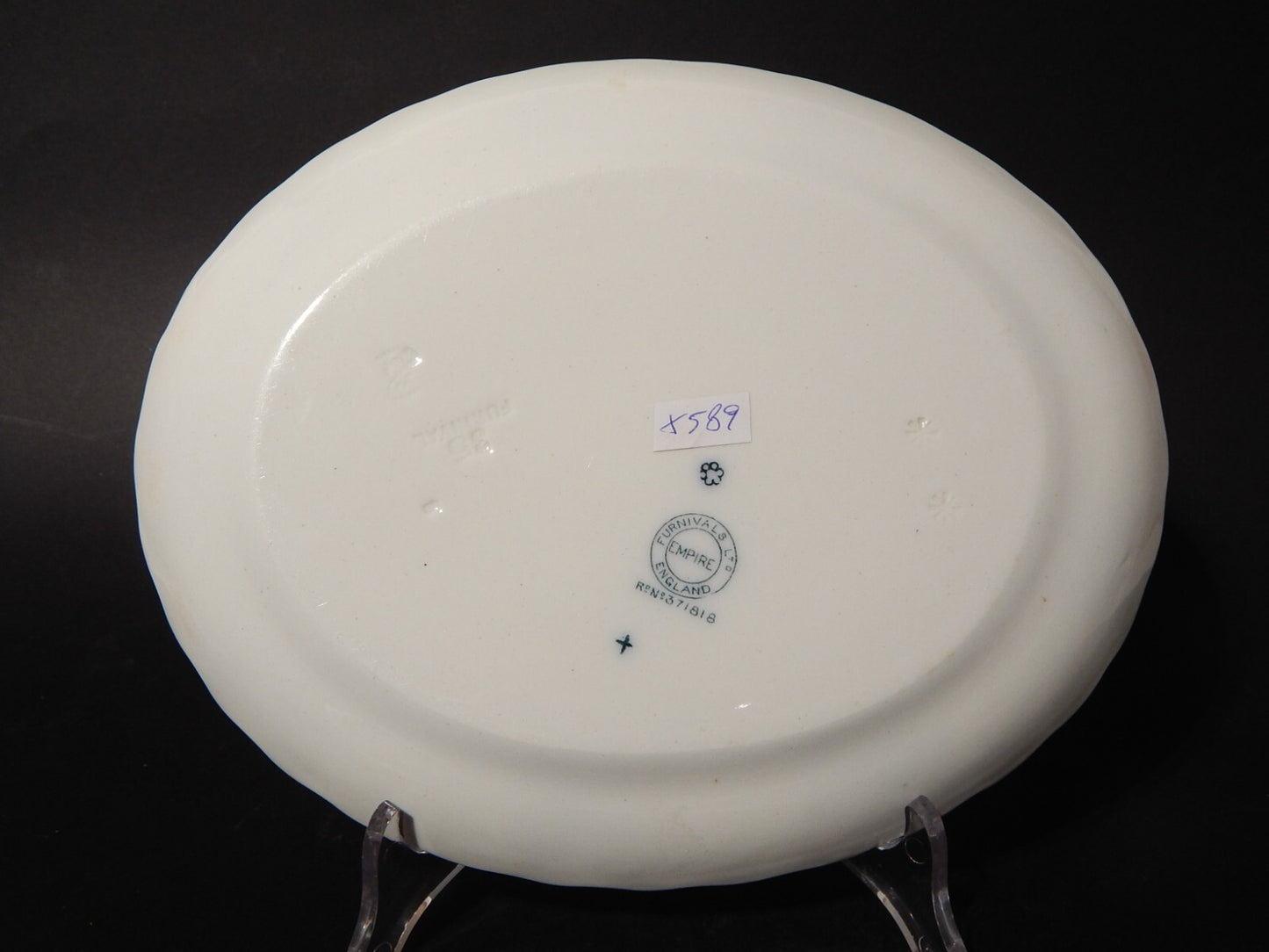 ANTICO VASSOIO PIATTO OVALE PORCELLANA INGLESE FURNIVALS FINE 800 EMPIRE