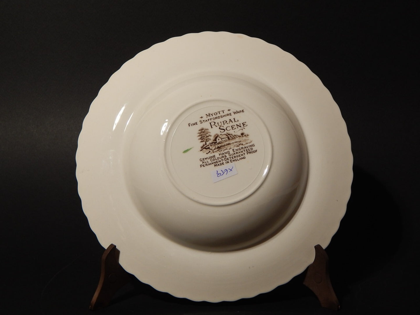 ANTICO SERVIZIO PIATTI CERAMICA INGLESE MYOTT DISEGNO RURAL SCENE STAMPA A MANO