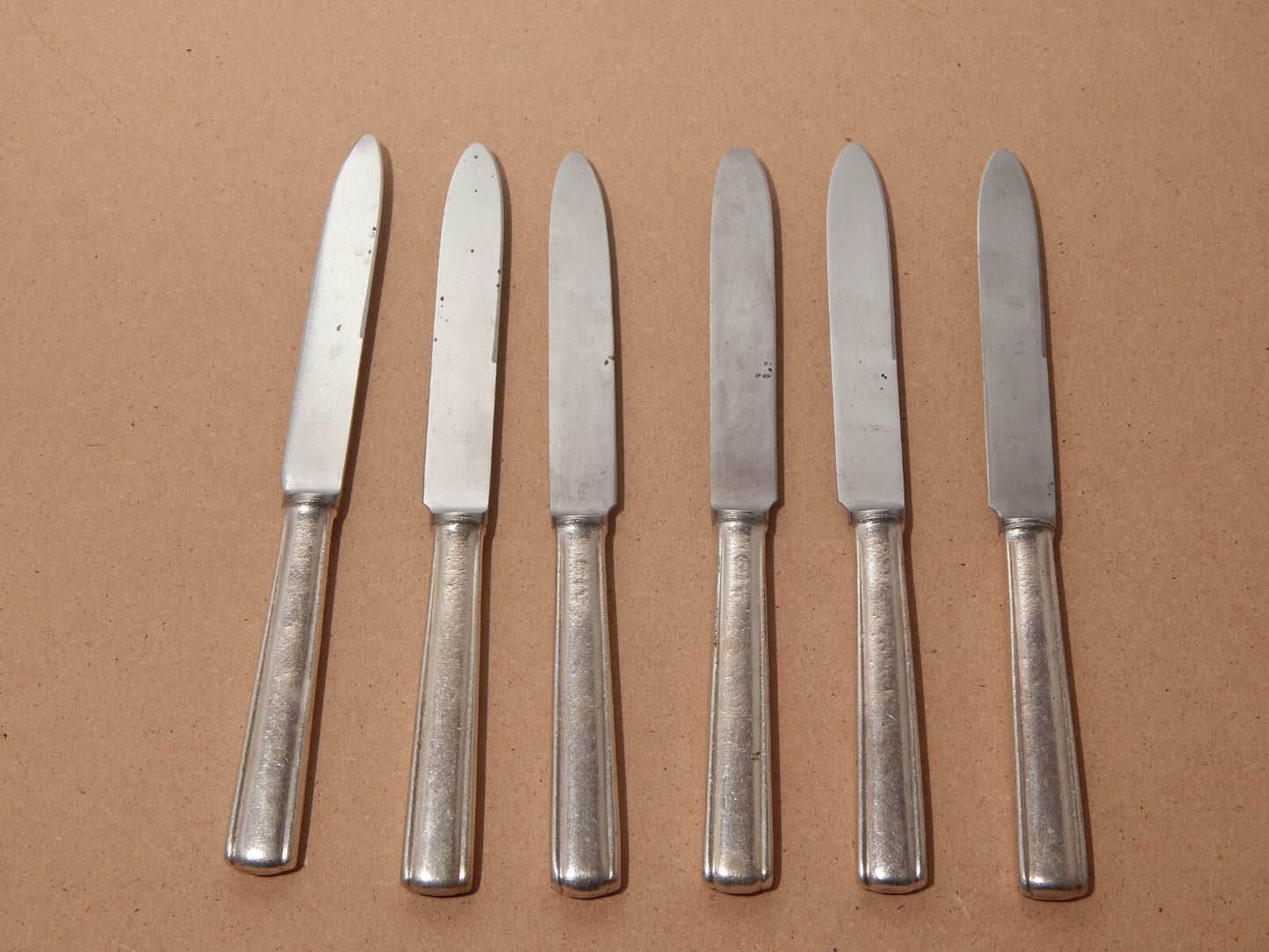 ANNI 50 ARTHUR KRUPP MILANO SET 6 COLTELLI ALPACCA ARGENTATE DESIGN GIO' PONTI