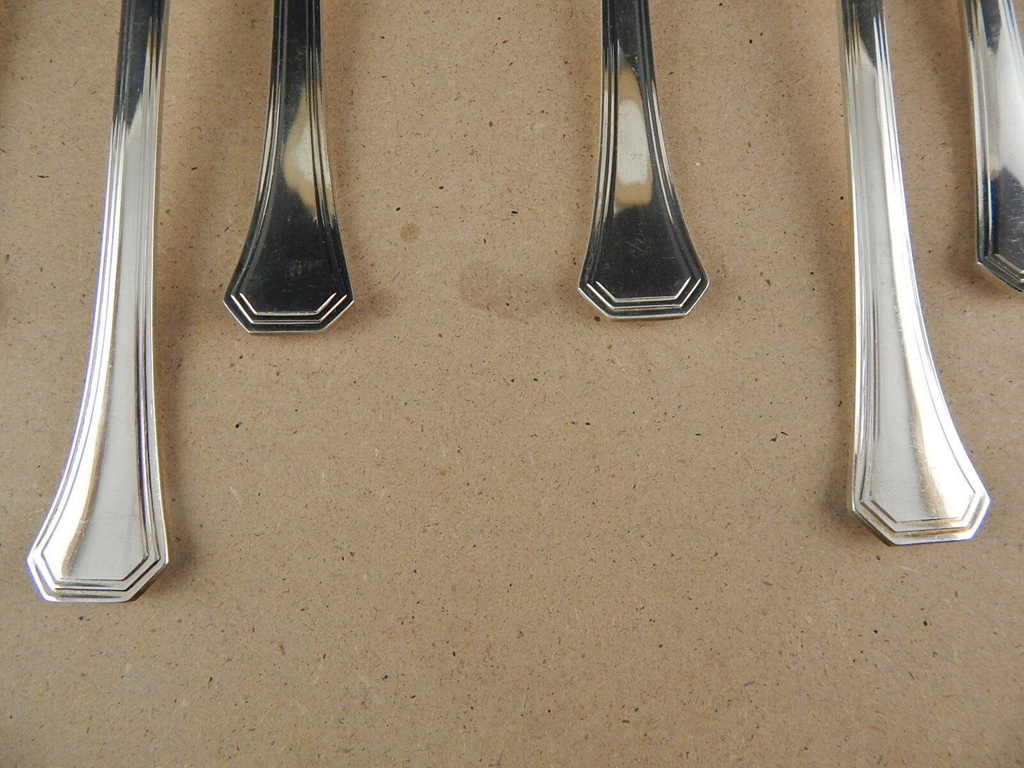 VINTAGE ARGENTERIA SAMBONET G S SET 6 FORCHETTE ARGENTATE MODELLO DECO'