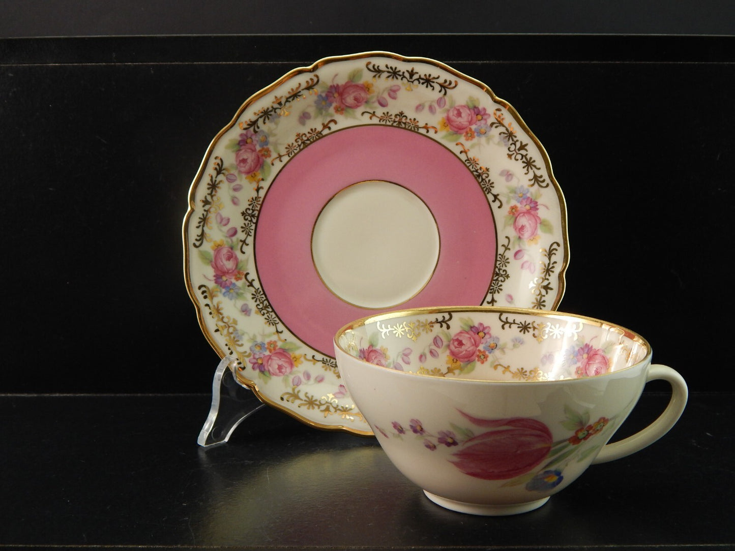 ANTICA ELEGANTE TAZZA TE' PORCELLANA ROSA SELTMANN WEIDEN BAVARIA DECORO ROSE #