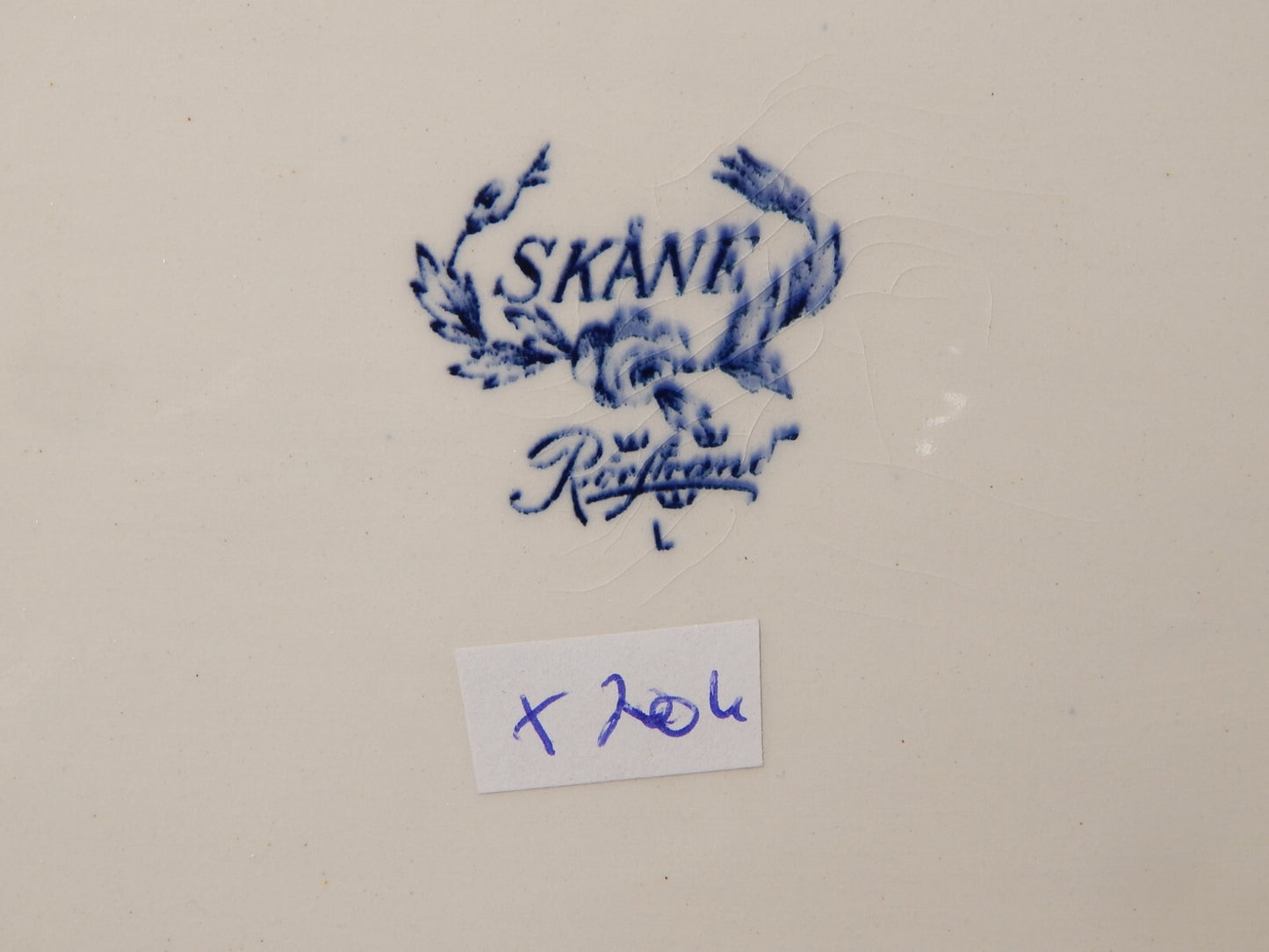 ANTICO RARO VASSOIO PORCELLANA RORSTRAND DISEGNO SKANE BIANCO BLU PRIMO 900