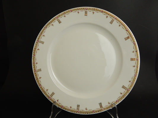 ANTICA VASSOIO ROTONDO PORCELLANA GINORI LIBERTY GHIRLANDE DI ROSE ORO ZECCHINO