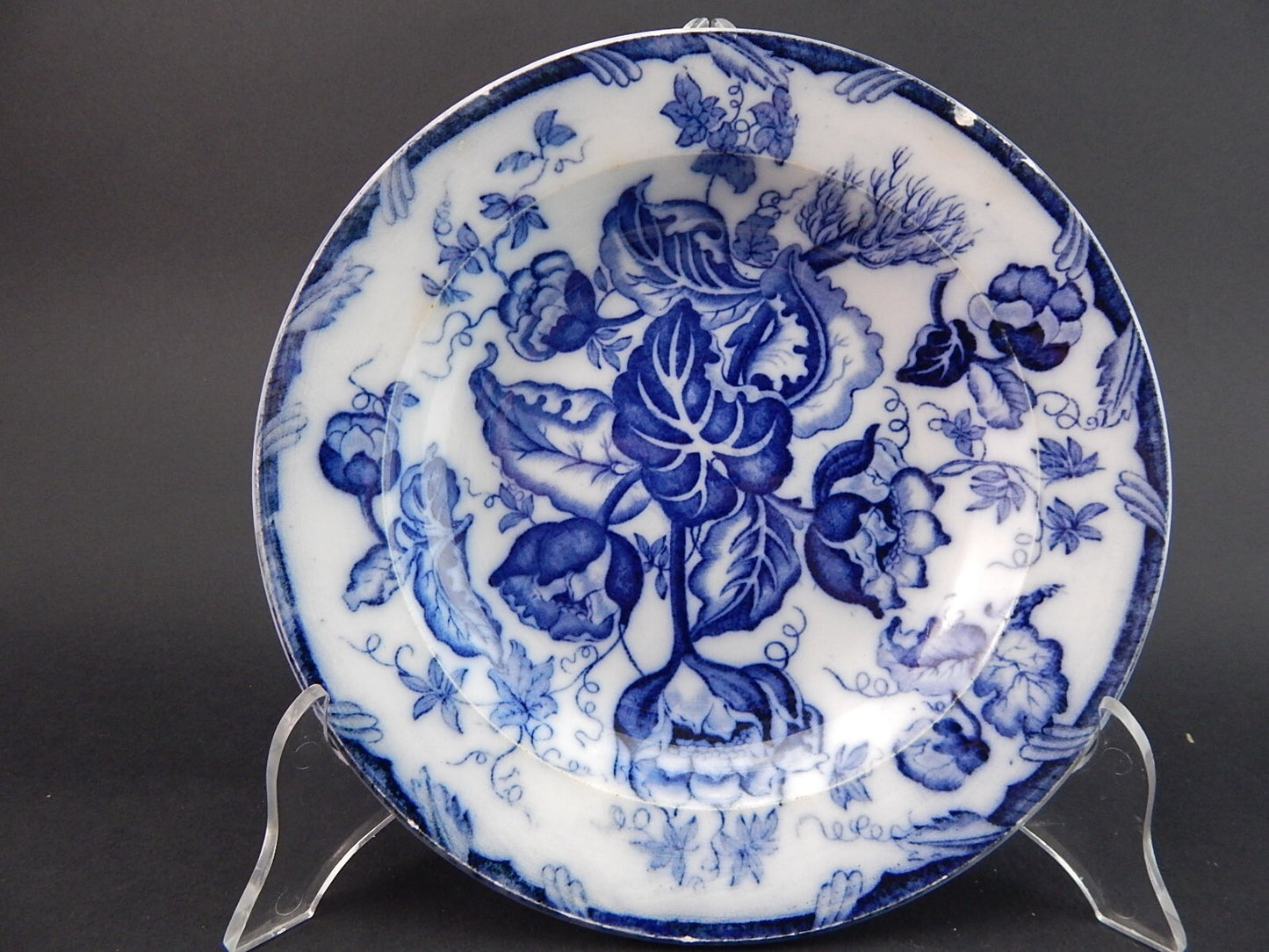 ANTICO PIATTO FONDO NINFEE BLU CERAMICA RICHARD MILANO FINE 800 WATER NYMPH A896