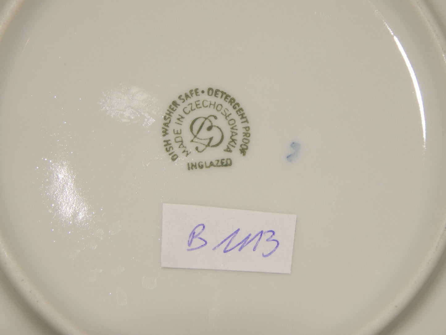 VINTAGE SERVIZIO 6 TAZZE BRODO PORCELLANA BIANCA PROFILO BLU G BENEDIKT GROUP