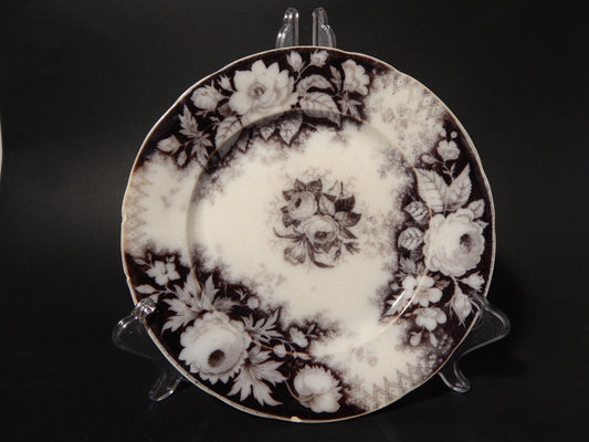 ANTICO PIATTO CERAMICA DISEGNO JARDINIERE VILLEROY & BOCH FINE '800 difetto 1142