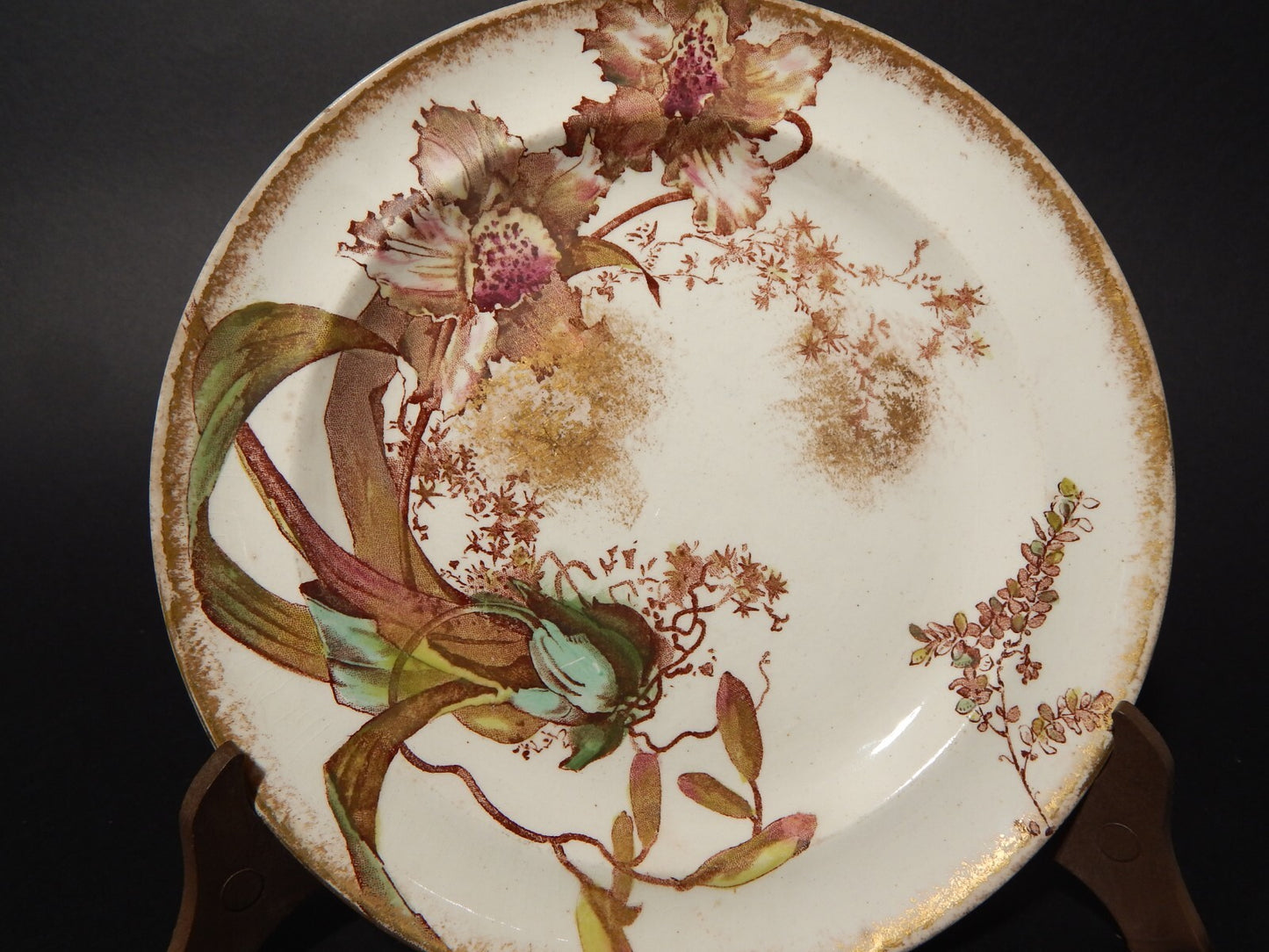 ANTICO ART NOUVEAU PIATTO CERAMICA ALEXANDRIA HOLLINSHEAD&KIRKHAM TUNSTALL X285