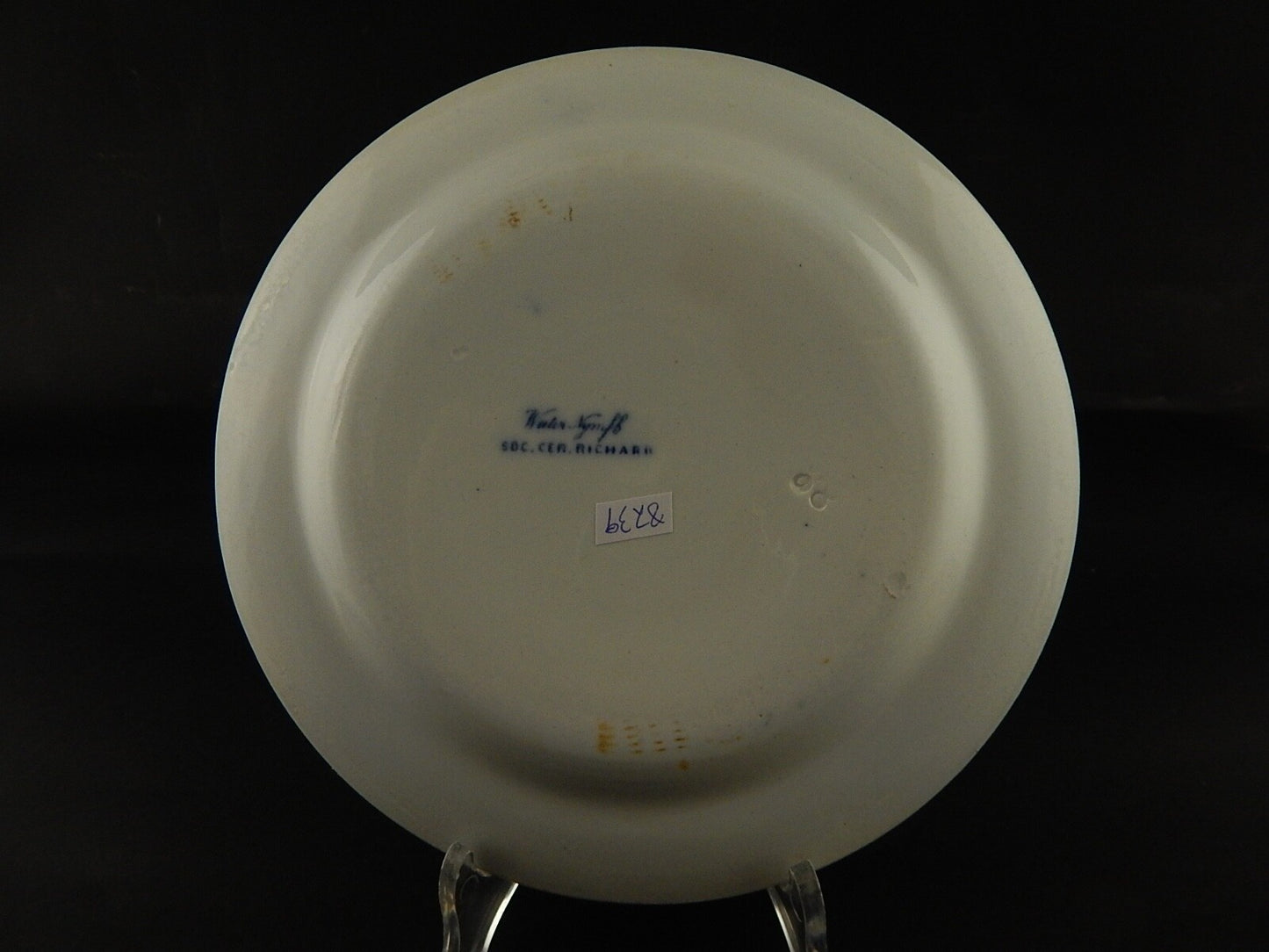 ANTICO PIATTO NINFEE CERAMICA RICHARD MILANO FINE 800 FLOW BLUE WATER NYMPH 8739