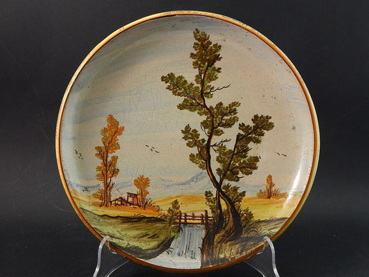 ANTICO PIATTO PARATA MAIOLICA CERAMICA BOTTEGA CASTELLI ABRUZZO #2139
