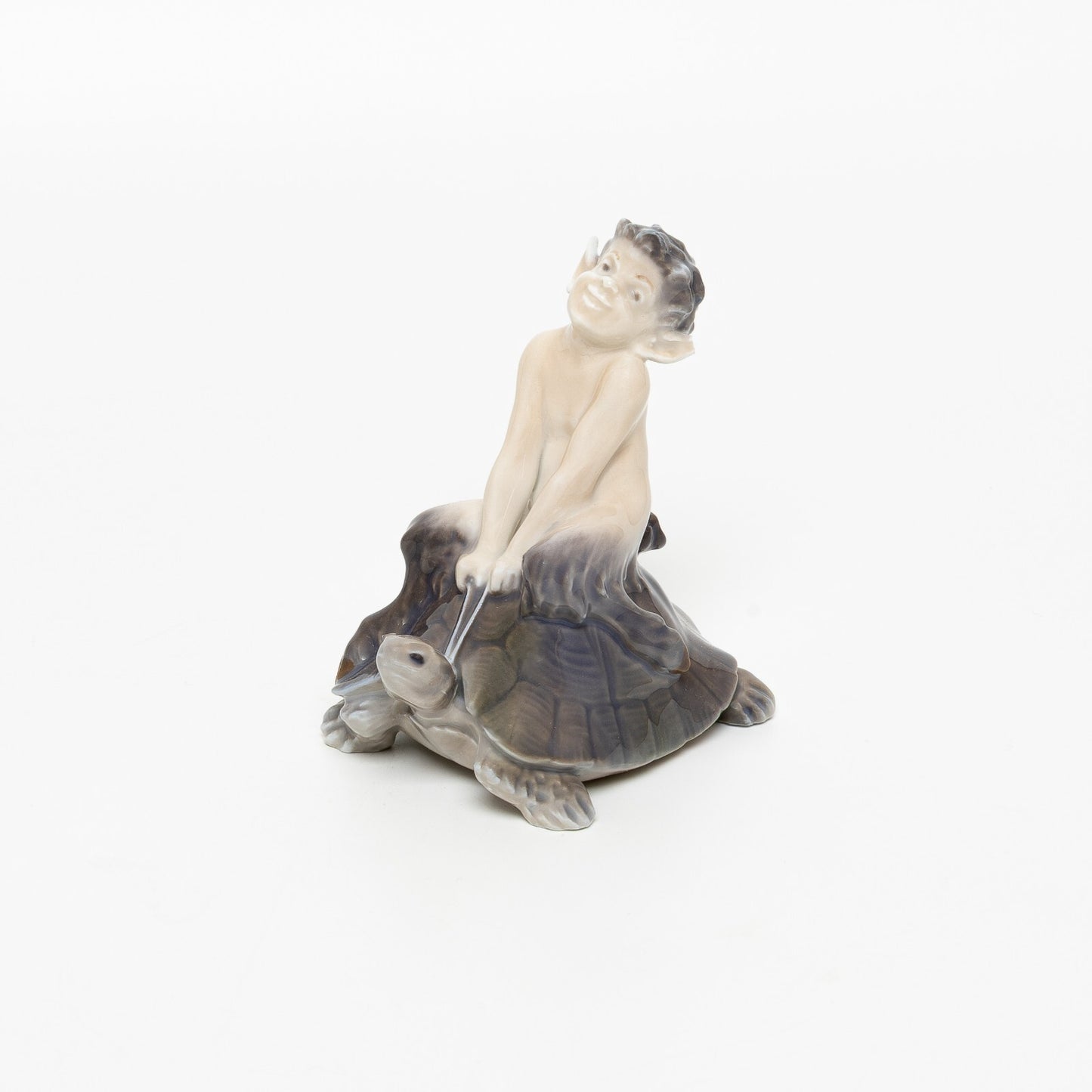 STATUINA PORCELLANA ROYAL COPENHAGEN "Fauno su Tartaruga" 858 CM 9x9x6 DIFETTO