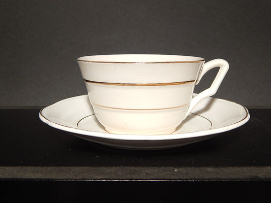 ANTICO ART DECO TAZZA DA TE' CERAMICA PROFILI ORO REVELLI LAVENO #1271