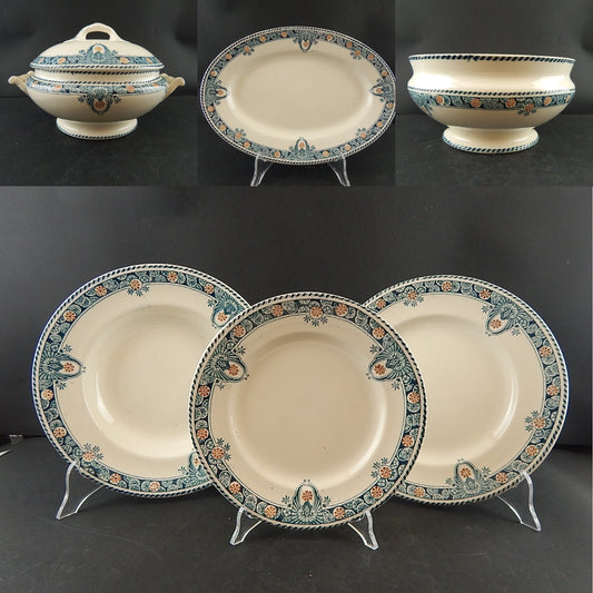 ANTICO RARO SERVIZIO PIATTI TAVOLA LIBERTY CERAMICA LONGWY MODELLO LONDRES