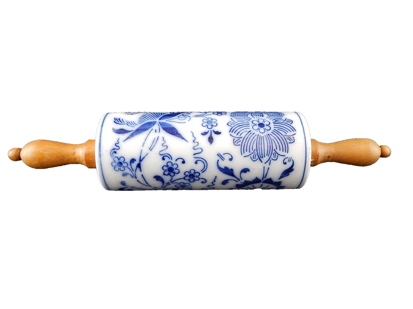 ANTICO RARISSIMO MATTERELLO LEGNO PORCELLANA DECORO BIANCO E BLU FINE 800