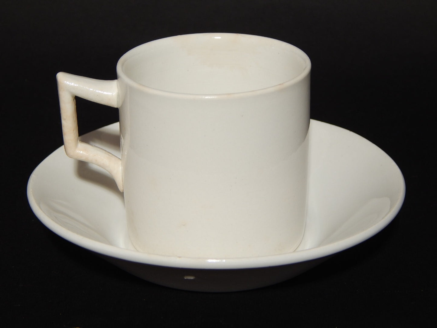 ANTICA PREZIOSA PORCELLANA BIANCA IMPERO TAZZINA CAFFÈ E PIATTINO RICHARD MILANO