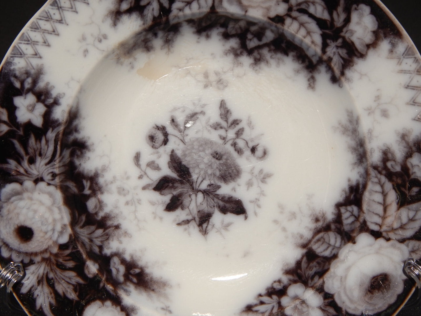 ANTICO PIATTO FONDO CERAMICA JARDINIERE VILLEROY & BOCH FINE '800 DIFETTO B1136