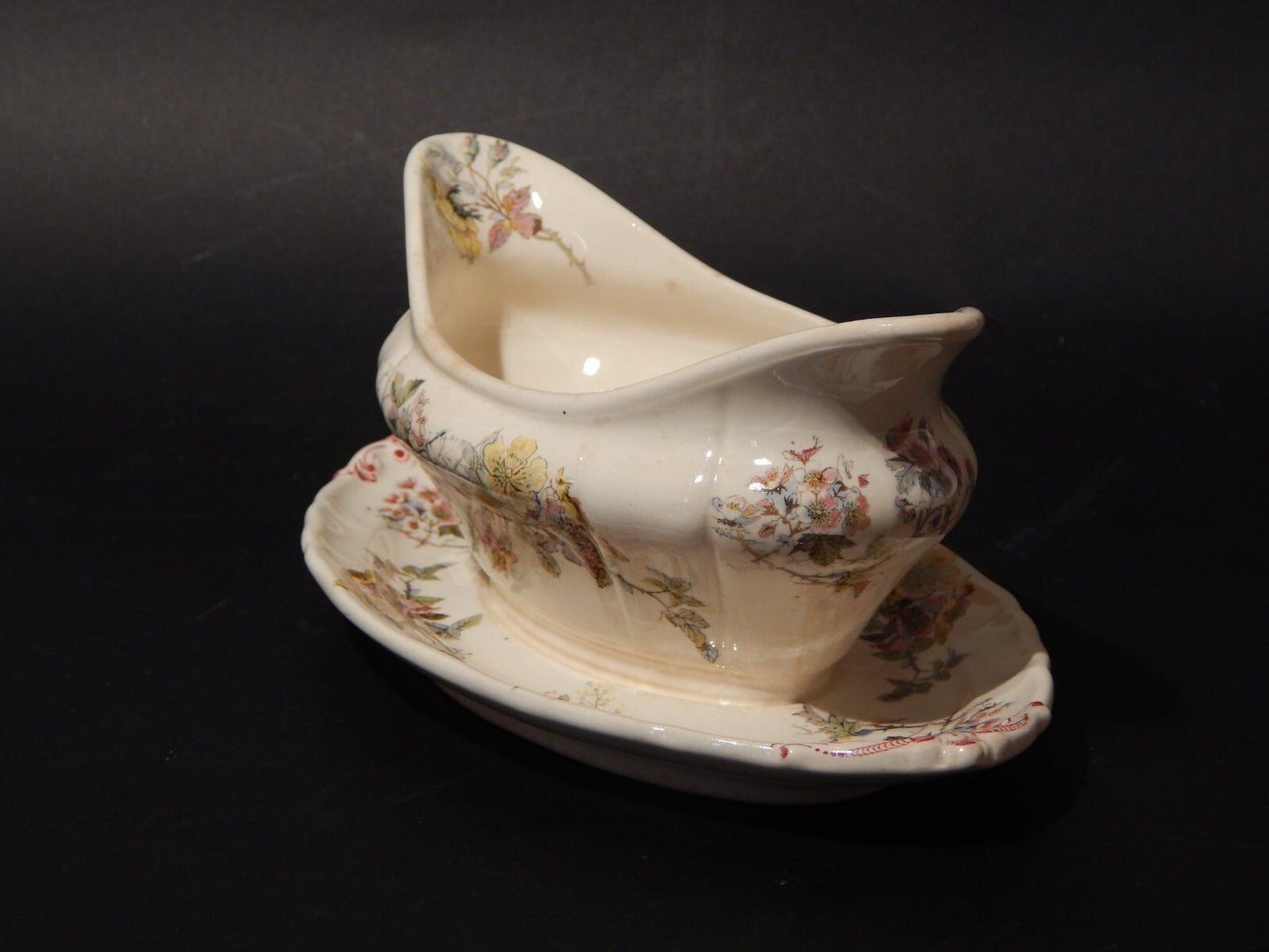 ANTICA RARA SALSIERA CERAMICA VILLEROY&BOCH METTLACH DI FINE 1800