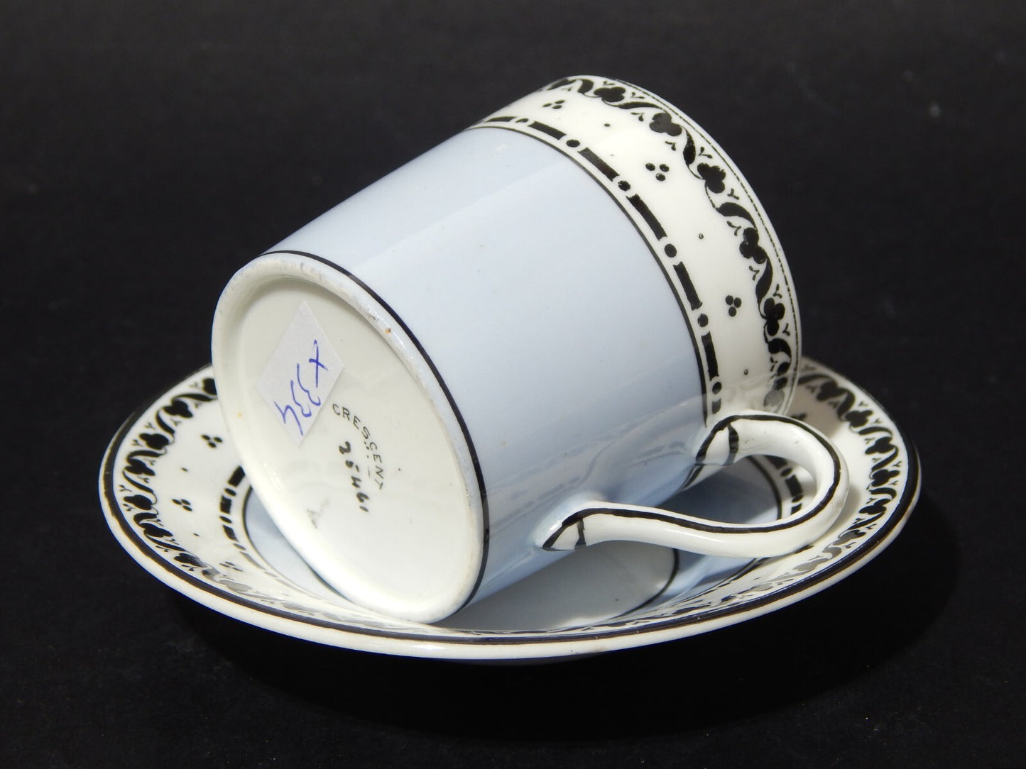 ANTICA RARA CRESCENT PERIODO EDOARDIANO TAZZINA FINE PORCELLANA INGLESE