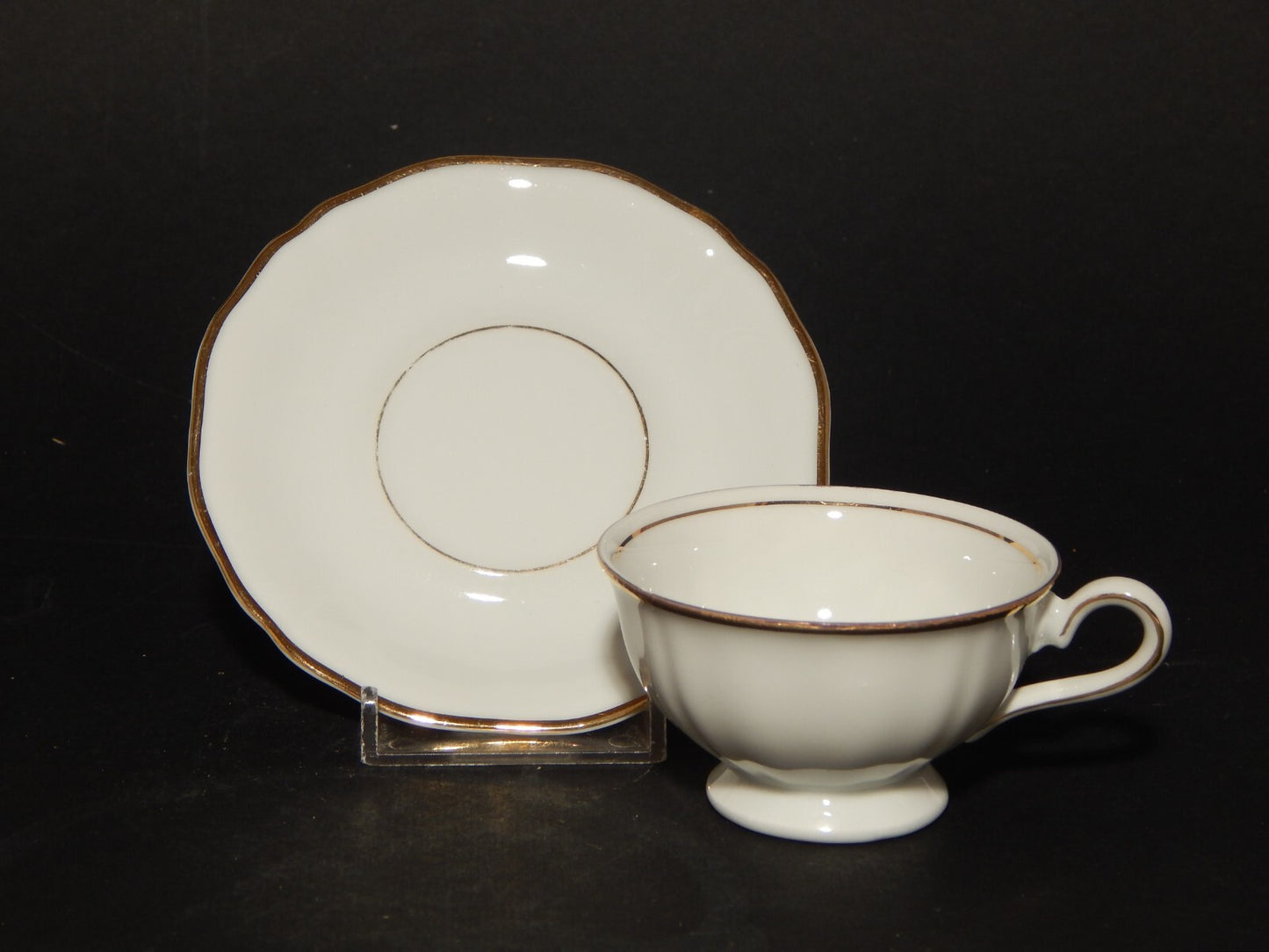 ANTICO SERVIZIO 6 TAZZINE CAFFE' PORCELLANA BIANCA E ORO BAVARIA OSCAR SCHALLER