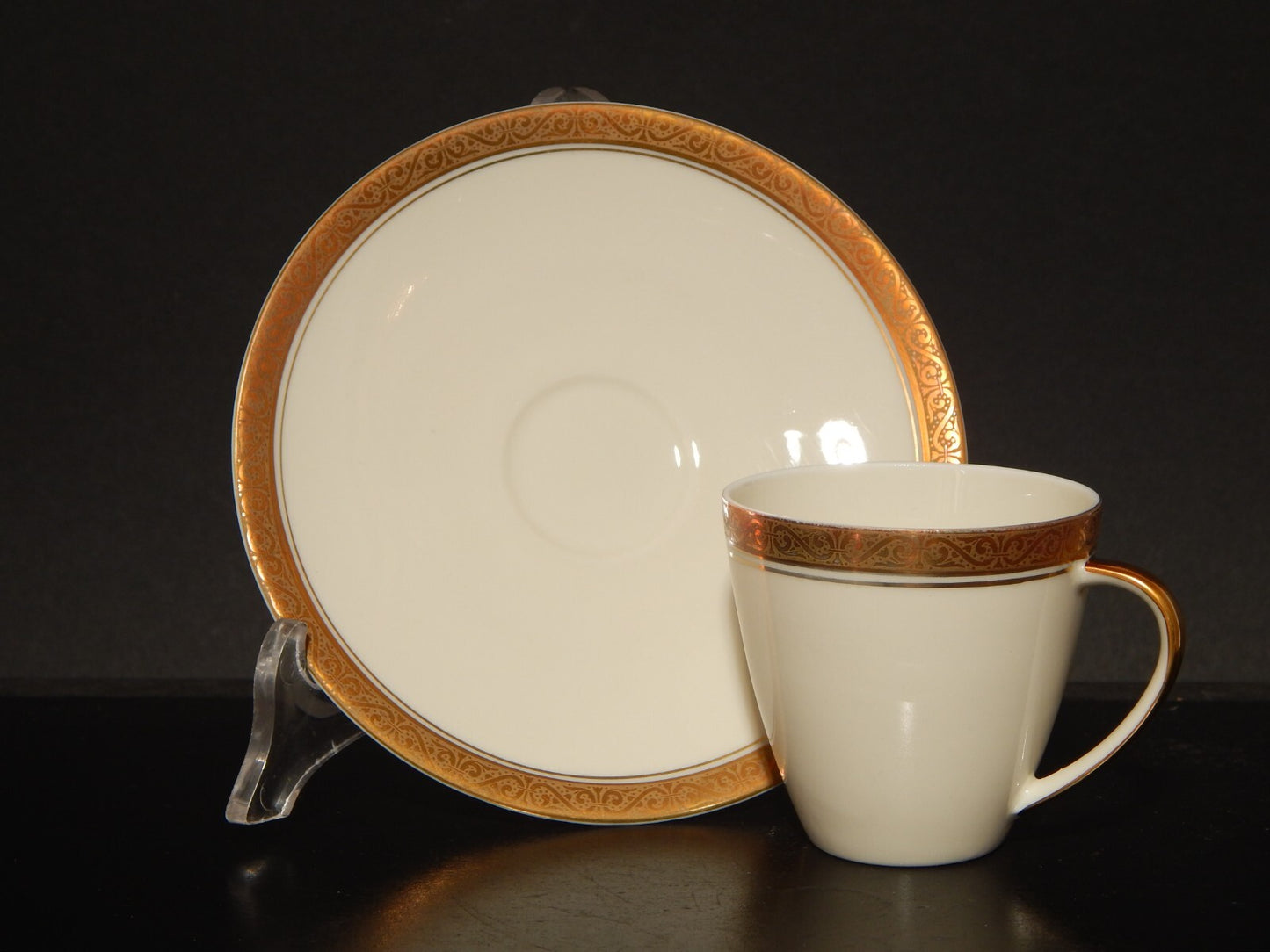 ANTICO SERVIZIO 6 TAZZINE CAFFÈ PORCELLANA JOHANN HAVILAND BAVARIA DECORO ORO