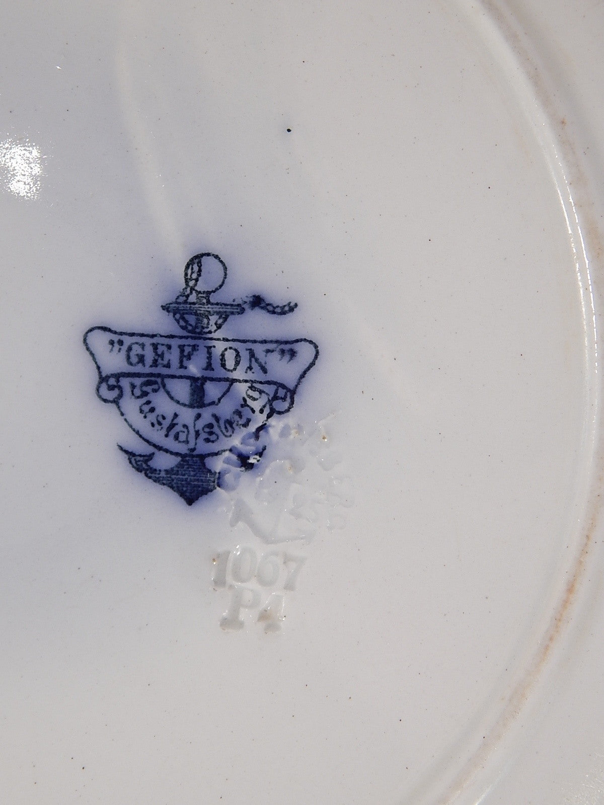 ANTICO AUTENTICO RARO PIATTO PORCELLANA VASSOIO SECONDA META' 1800 GUSTAVSBERG