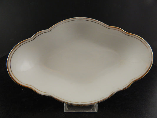 ANTICA ART DECO VASSOIO RAVIERA PORCELLANA BIANCA ORO BAVARIA OSCAR SCHALLER