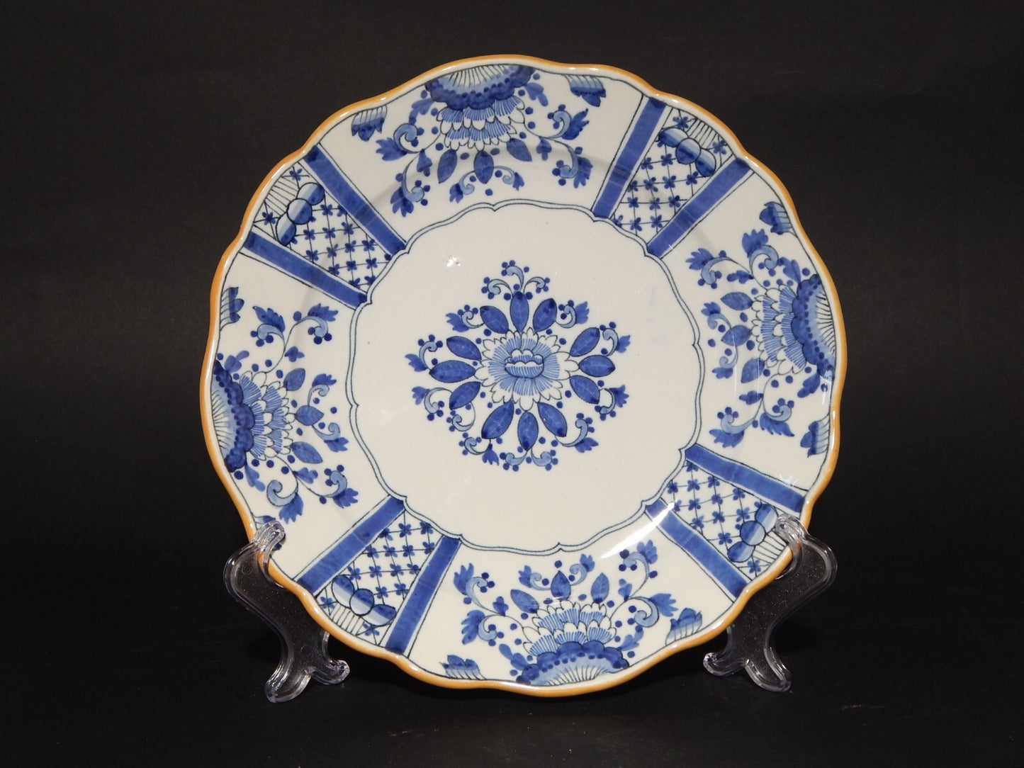 ANTICO PREZIOSO PIATTO CERAMICA DELFT FINE 800 DECORO DIPINTO FLOREALE #1709