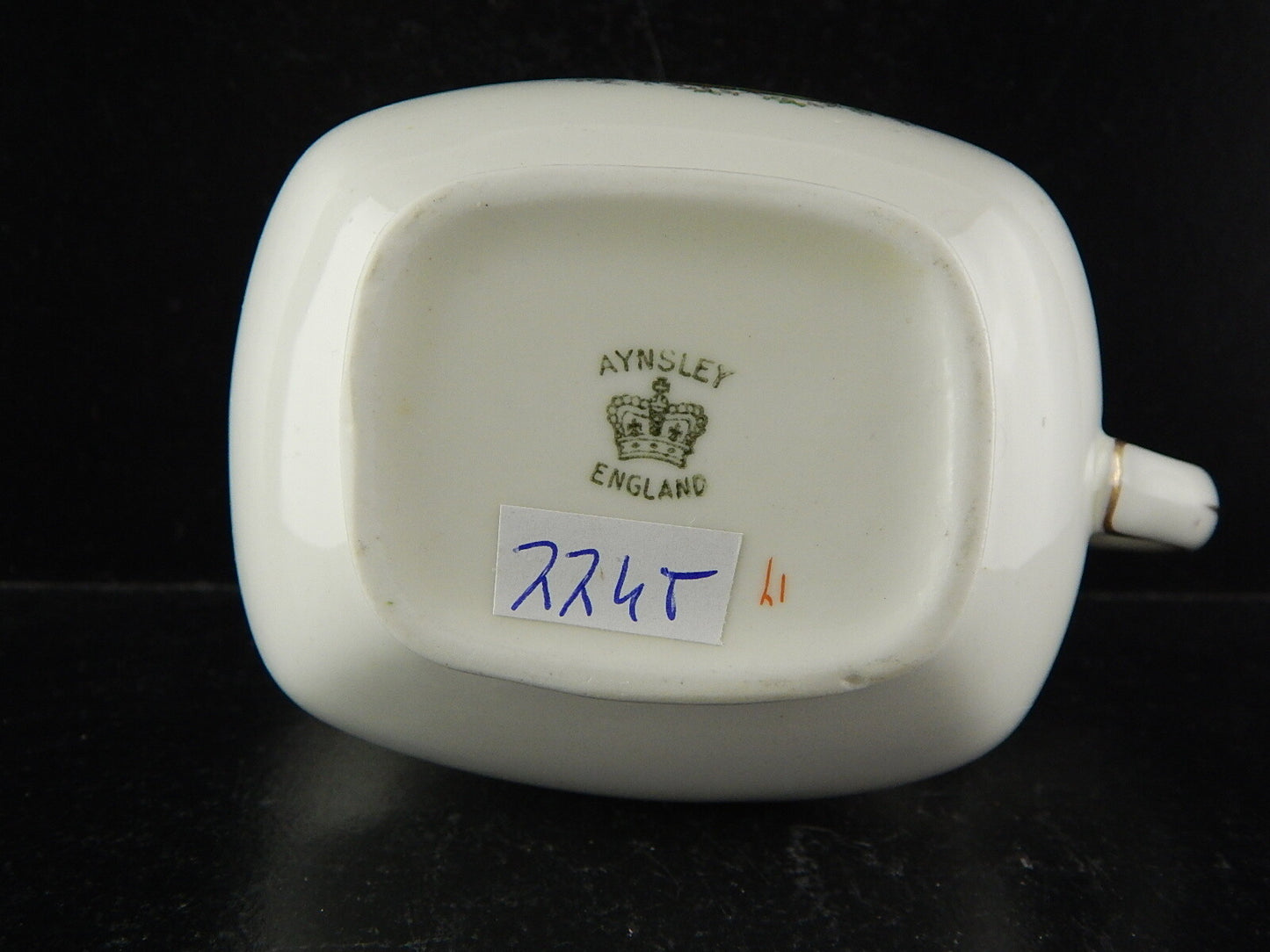 ANTICA LATTIERA PORCELLANA INGLESE MARCHIO AYNSLEY 1905-1925 POLICROMA FAGIANO