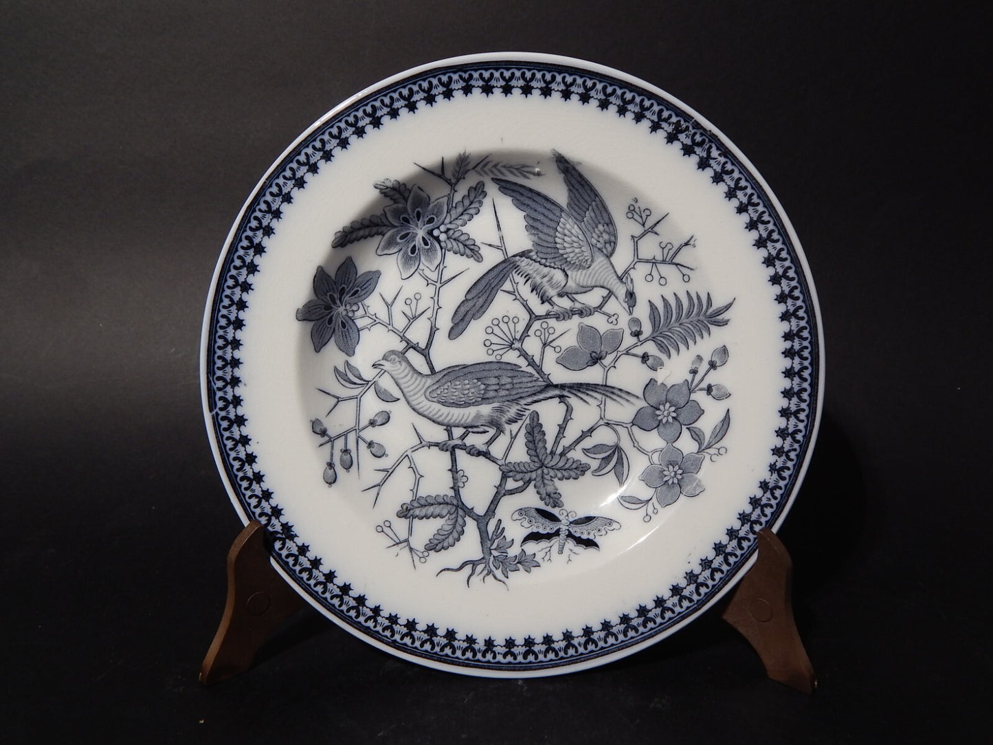 ANTICO ART NOUVEAU PIATTO PORCELLANA VILLEROY&BOCH METTLACH DECORO FASAN