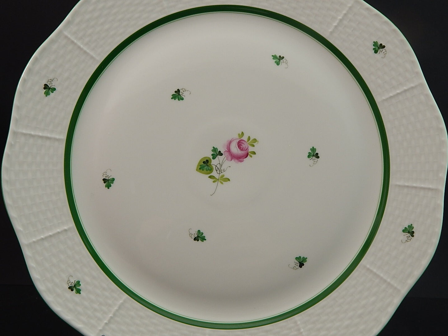 VASSOIO PIATTO PORTATA LA ROSA DI VIENNA PORCELLANA HEREND HUNGARY DIPINTO MANO