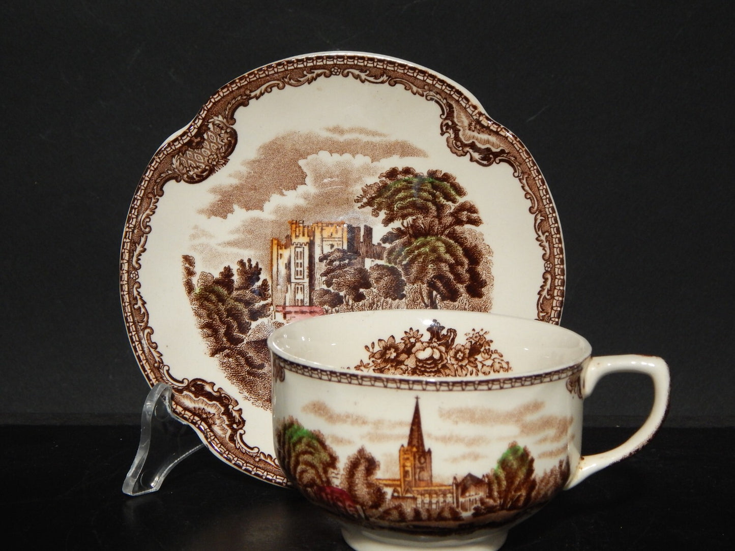 ANTICA TAZZA DA TE' PORCELLANA JOHNSON BROS OLD BRITAIN CASTLE MULTICOLOR