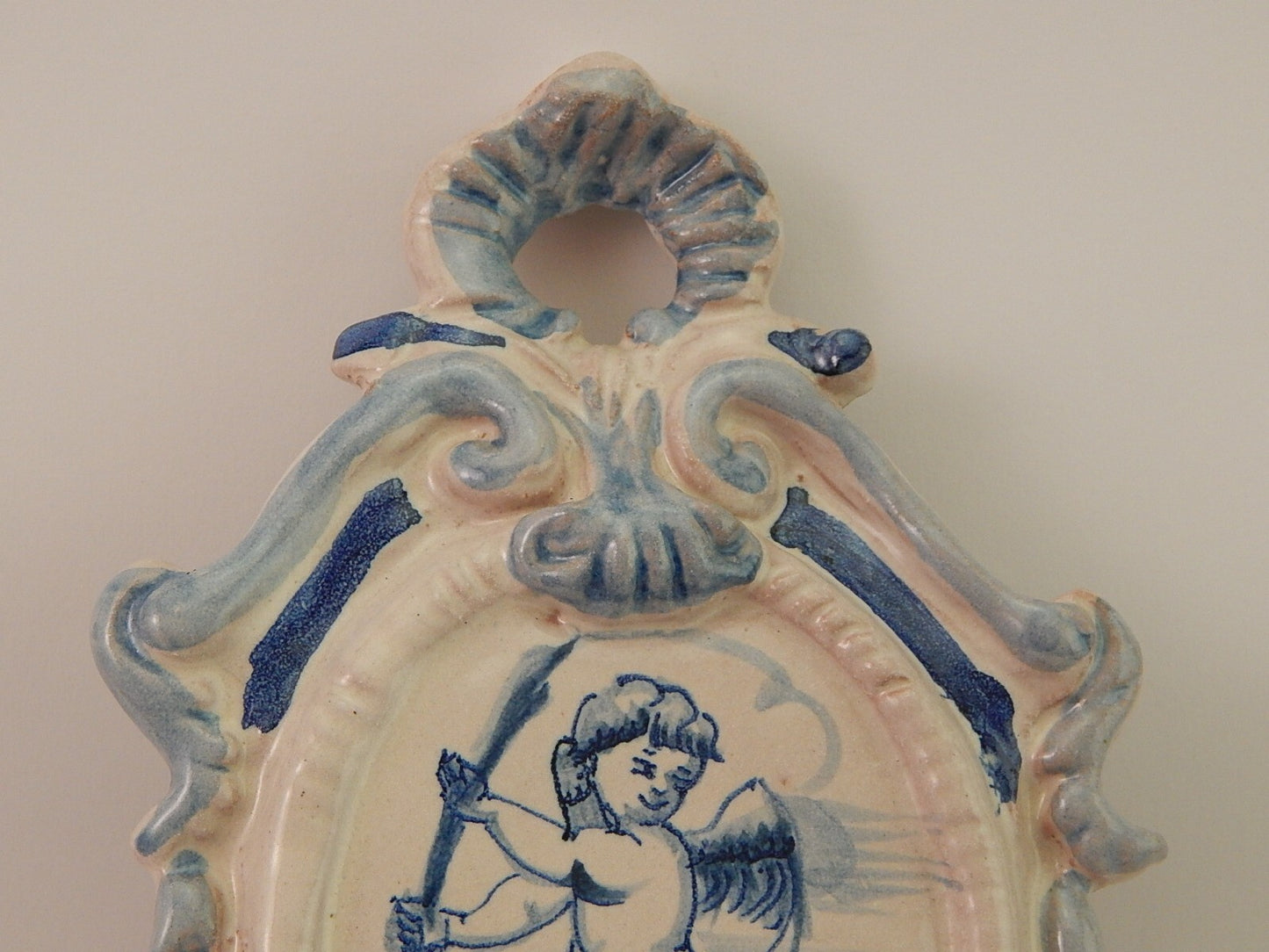 ARTE SACRA ANTICA RARA PREZIOSA ACQUASANTIERA CERAMICA MAIOLICA ALBISOLA