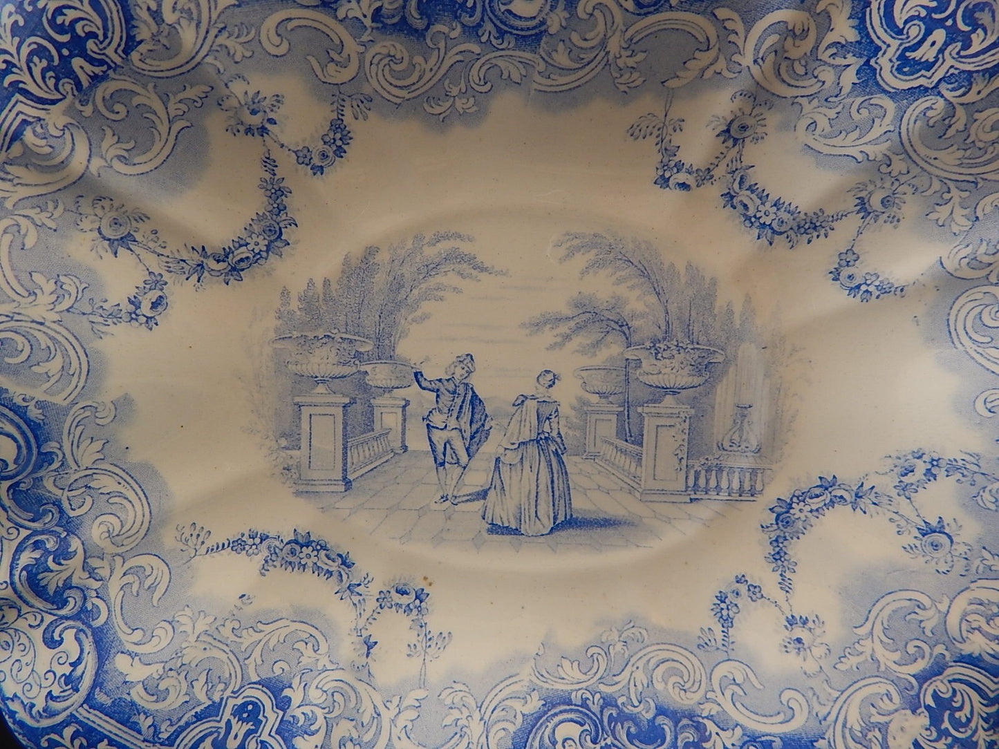 COPELAND & GARRETT 1844 ANTICO RARO PREZIOSO VASSOIO CERAMICA LOUIS QUATORZE