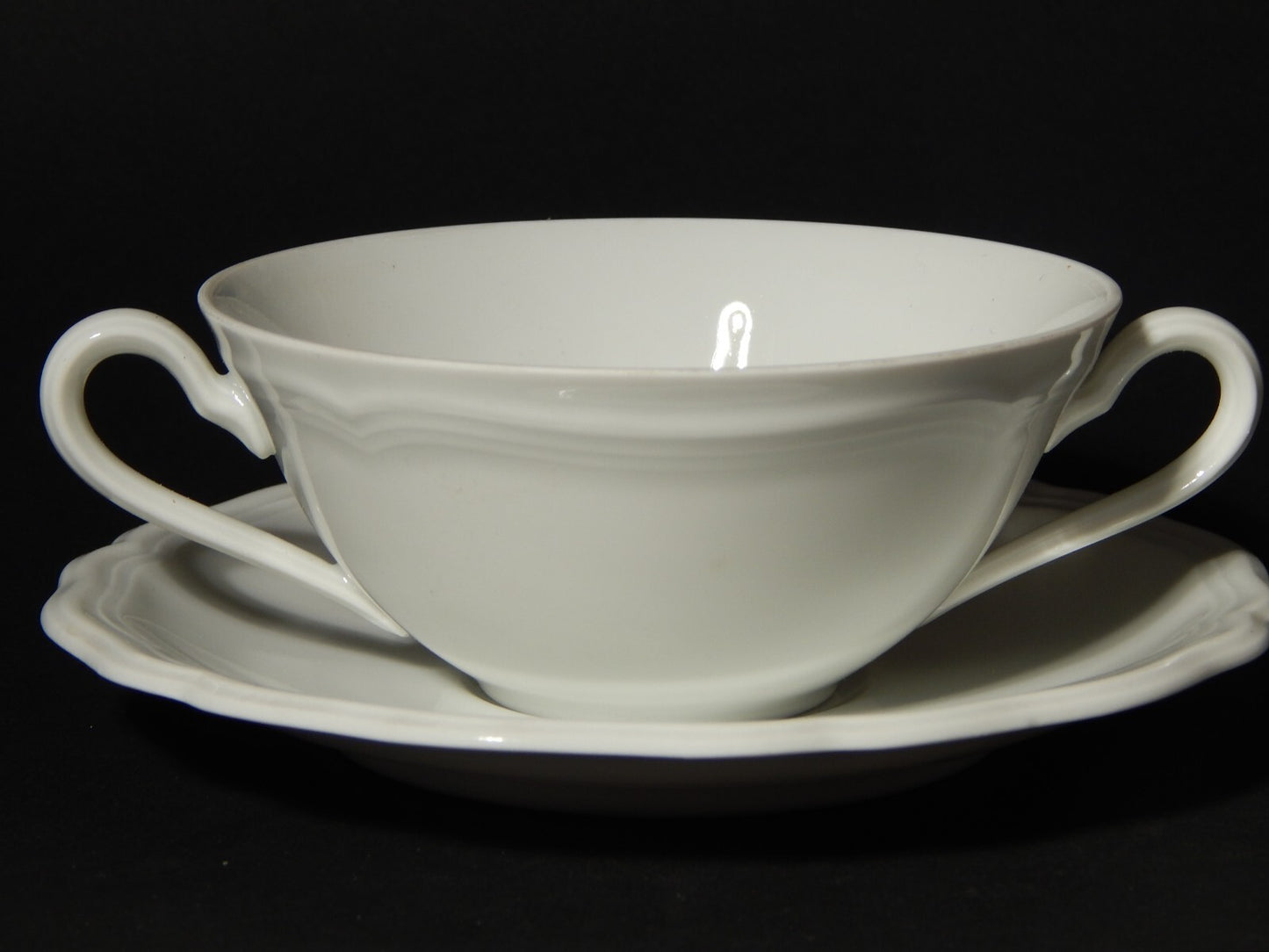 ANTICO SERVIZIO 6 TAZZE BRODO PORCELLANA BIANCA MARIE LUISE BAVARIA SELTMANN W.