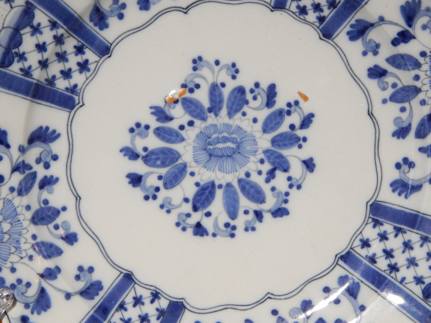 ANTICO PREZIOSO RARO PIATTO CERAMICA DELFT FINE 800 DECORO DIPINTO FLOREALE