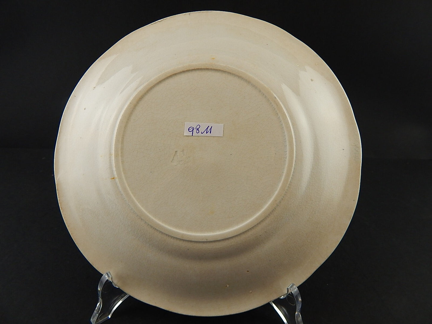 ANTICO PIATTO UMORISTICO CERAMICA FRANCESE SECONDA META' 800 IL CACCIATORE #9811