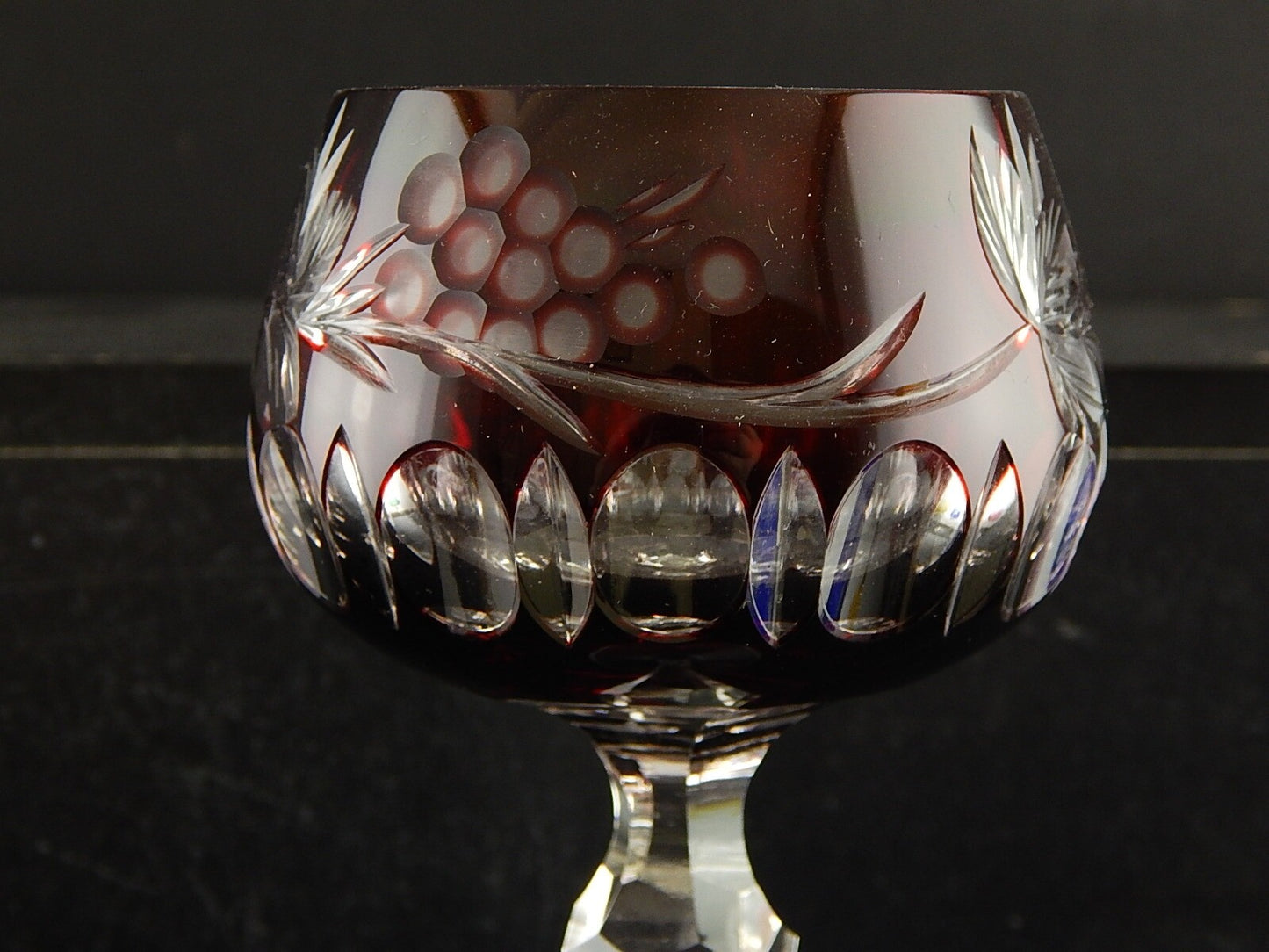 PREZIOSO VINTAGE BICCHIERE CALICE CRISTALLO BOEMIA MOLATO