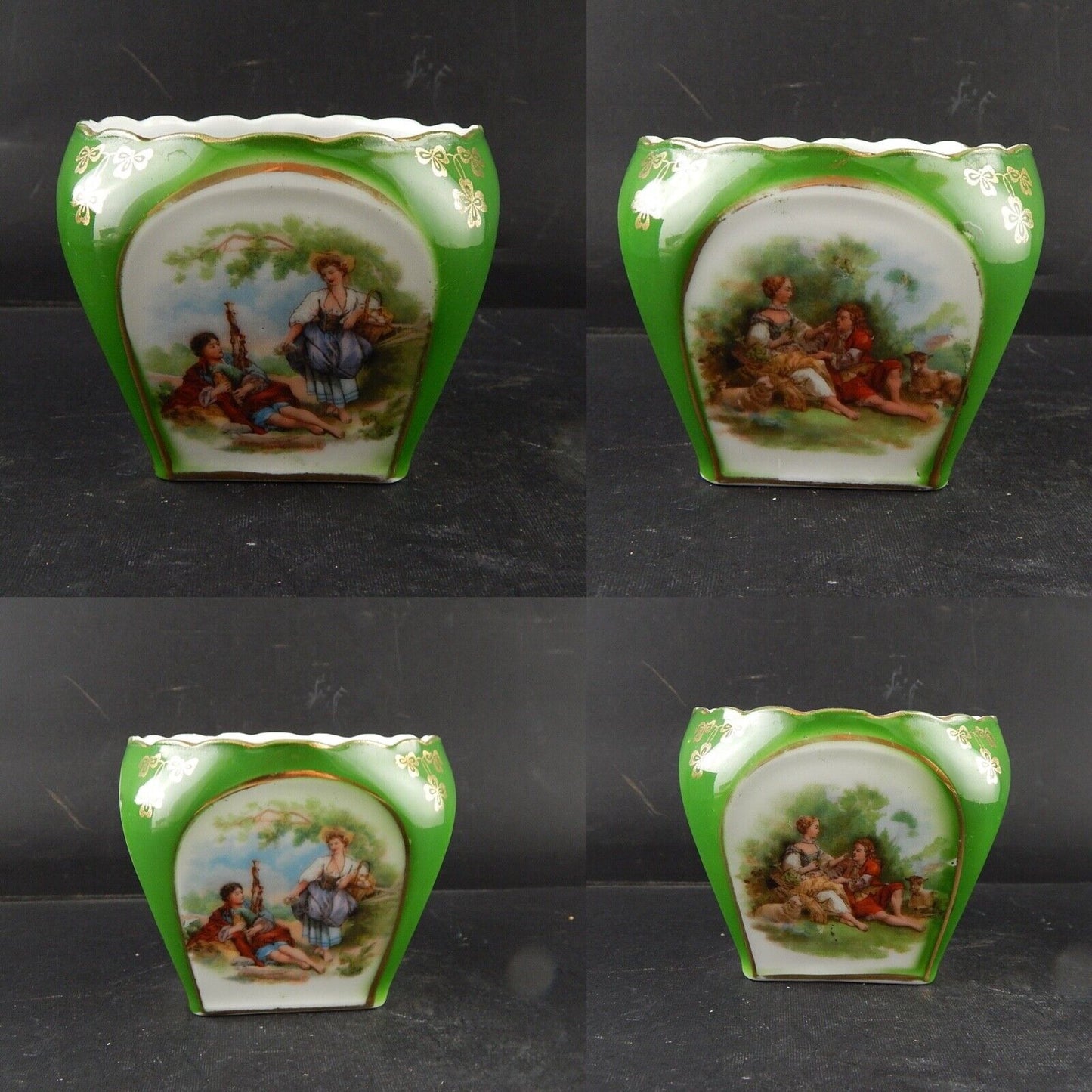 ANTICO ROMANTICO VASO CACHE POT PORCELLANA CARL TIELSCH ALTWASSER SILESIA