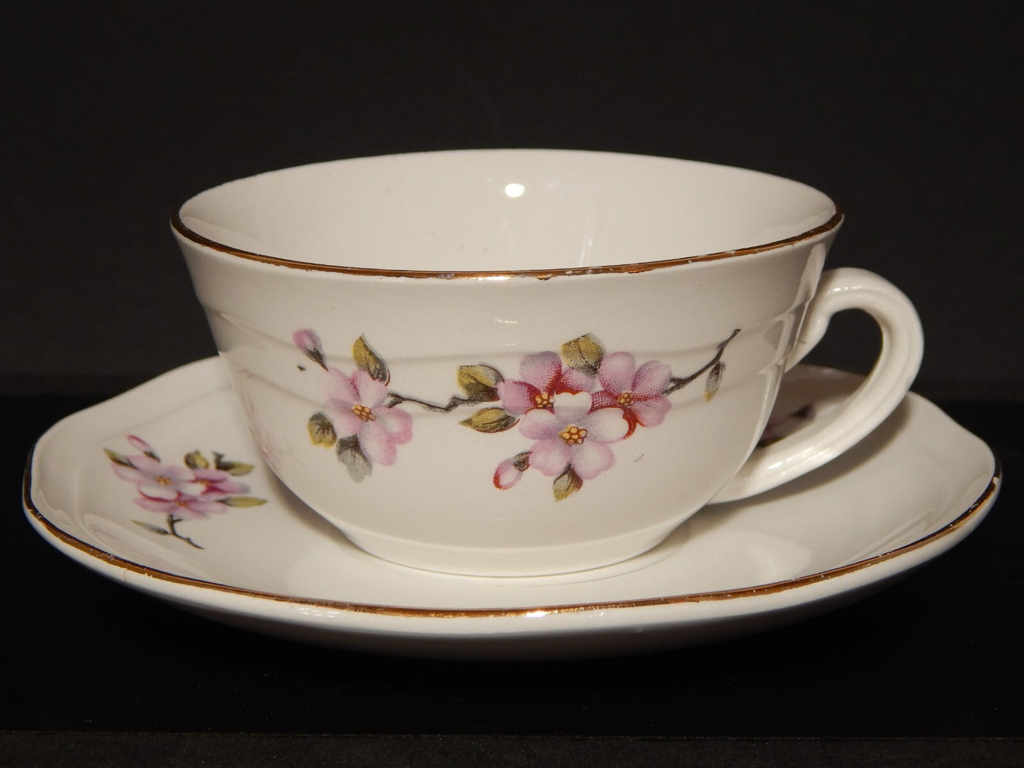 MODERNARIATO TAZZA TE' SOCIETA' CERAMICA ITALIANA LAVENO DECORO FIORI DI PESCO