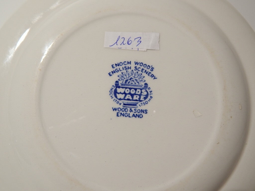 VINTAGE ENOCH WOOD'S ENGLISH SCENERY WOOD&SONS PIATTO DESSERT SEMI PORCELLANA