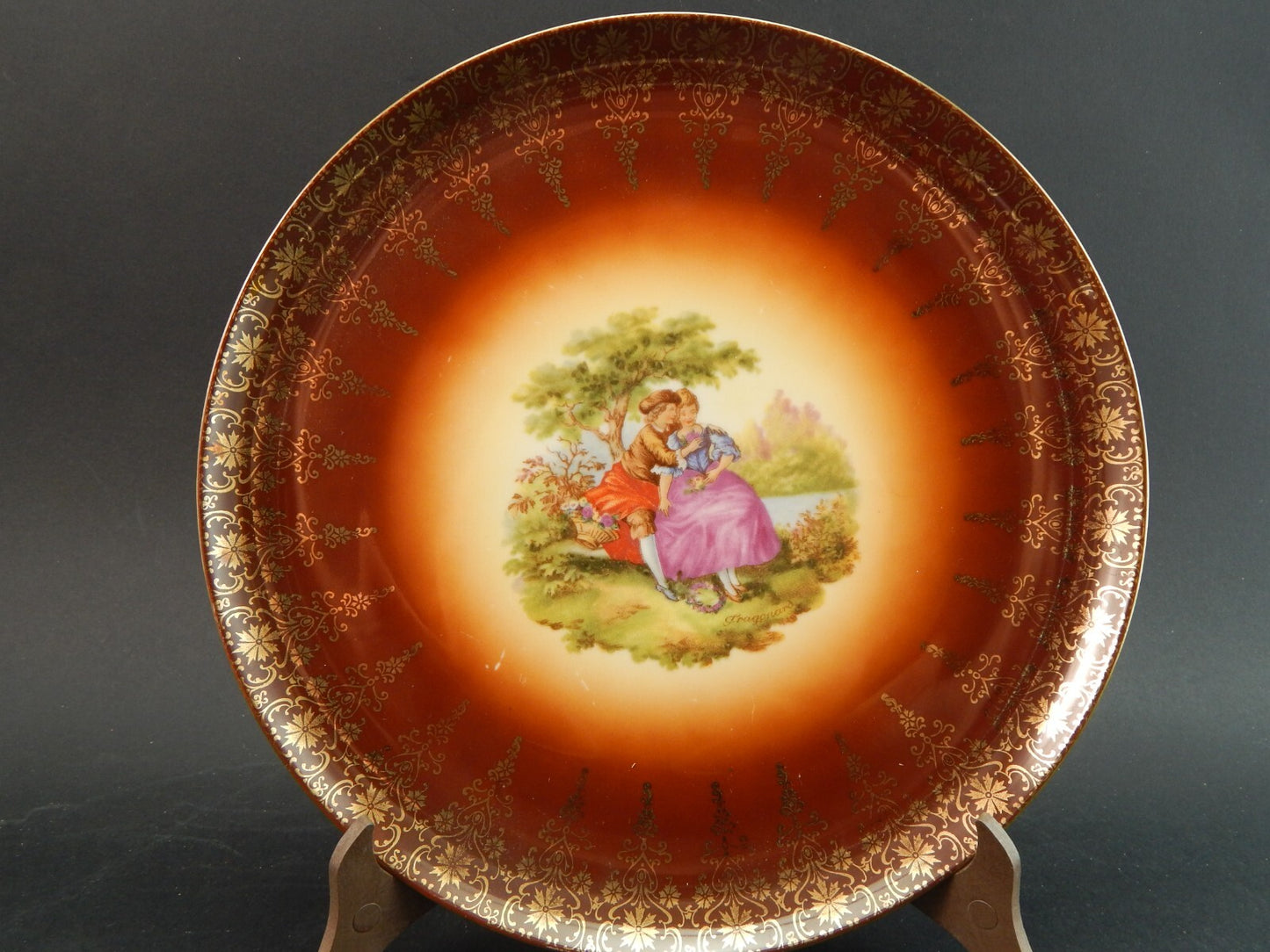 ANTICO SERVIZIO DESSERT PORCELLANA HUTSCHENREUTHER BAVARIA SCENE GALANTI