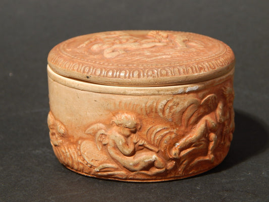 ANTICO RARO COFANETTO MAIOLICA CERAMICA ARTISTICA MANIFATTURA SIGNA PRIMO 900