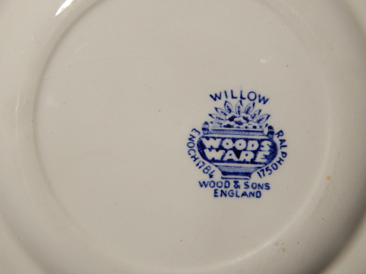 ANTICO TRIO TAZZA CERAMICA POTTERY WOOD&SONS BURSLEM ENOCH1784RALPH1750 WILLOW