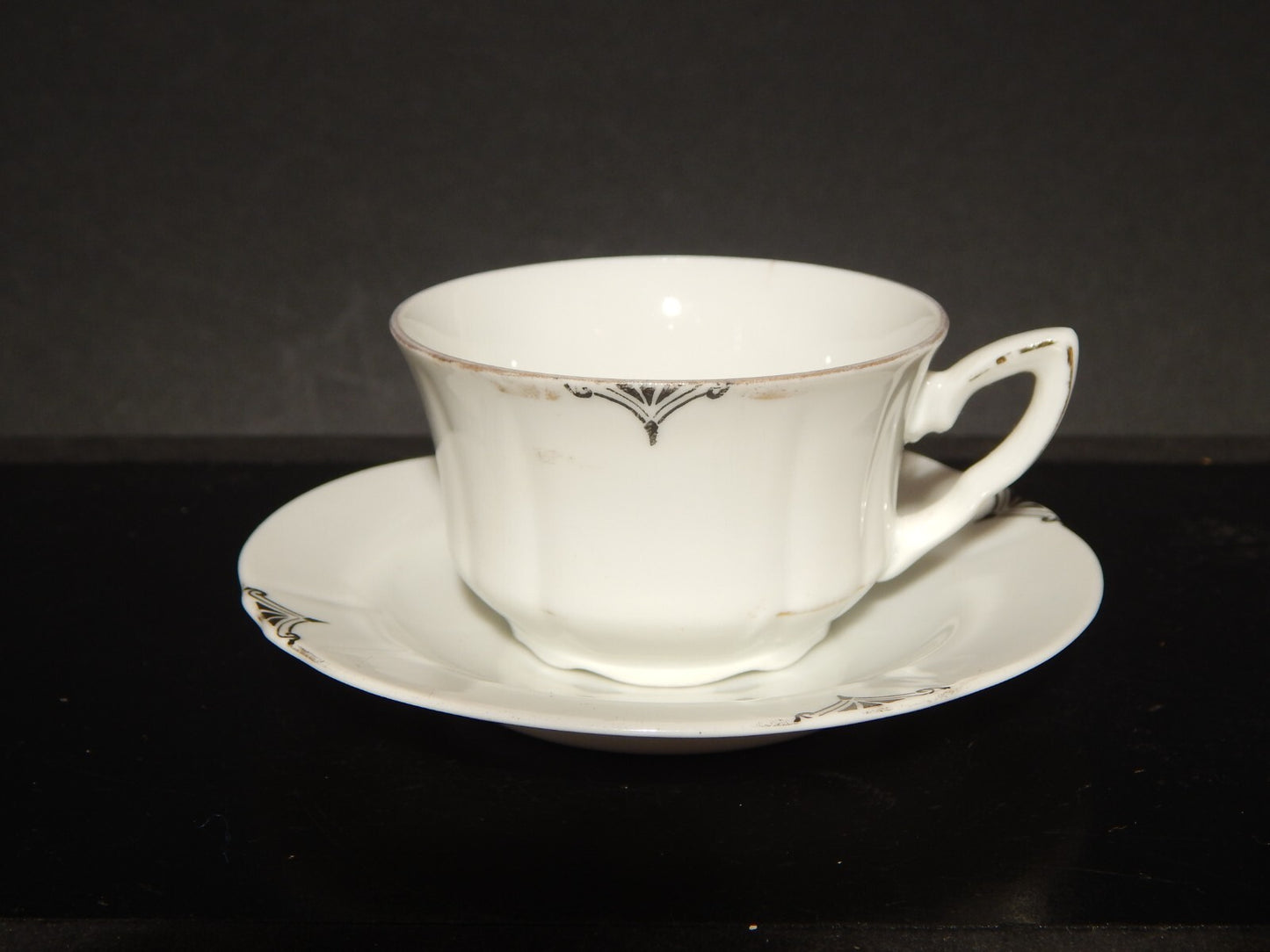 ANTICA TAZZINA CAFFE' PORCELLANA BIANCA E ARGENTO WINTERLING BAVARIA