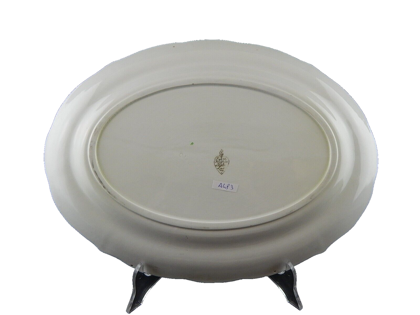 ANTICO RARO VASSOIO CERAMICA S.C.I. LAVENO ANDLOVIZ FIGURE VECCHIO MILANO 1920