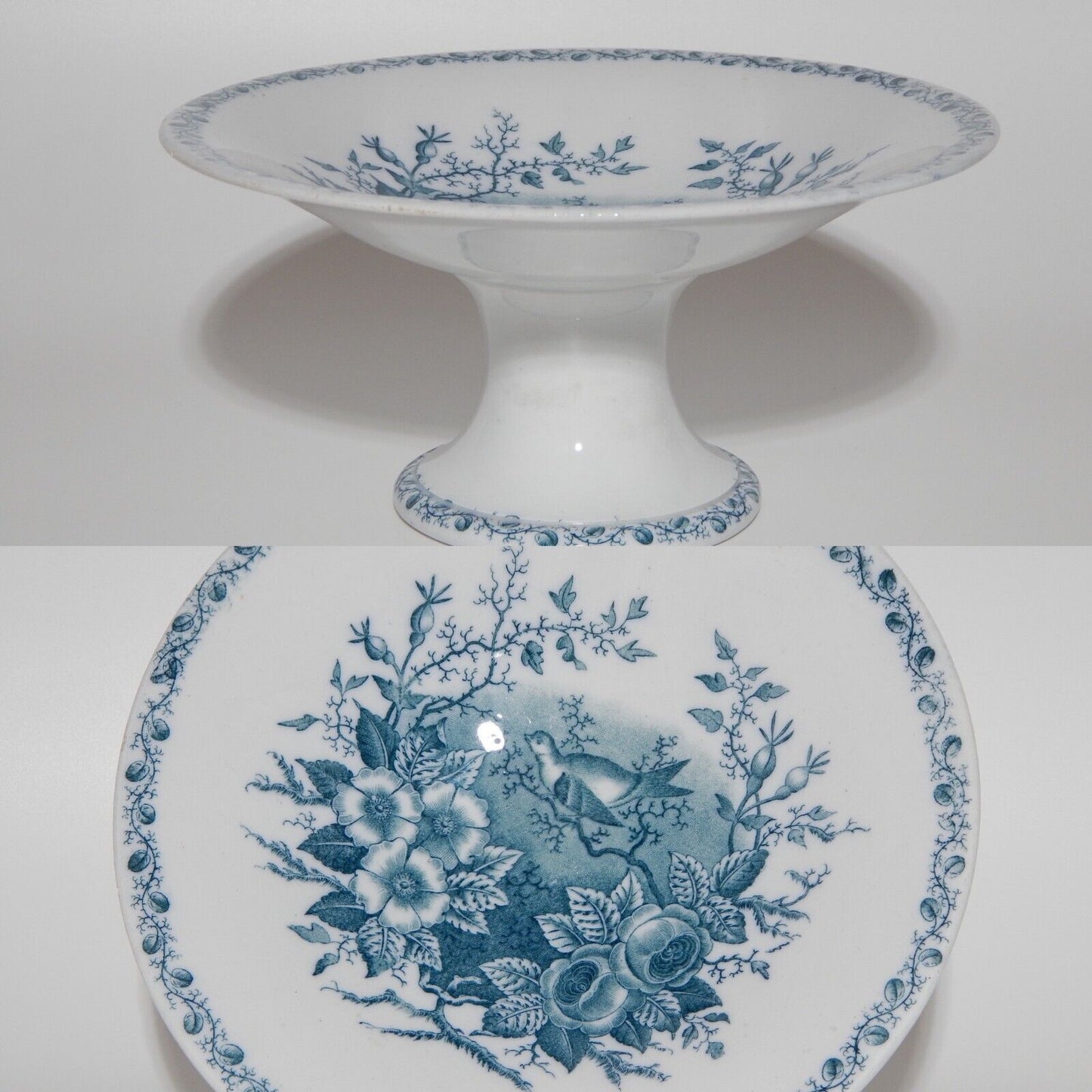 ANTICA RARA ALZATA CENTROTAVOLA CERAMICA RICHARD MILANO FINE 800 DEC. MATTINO