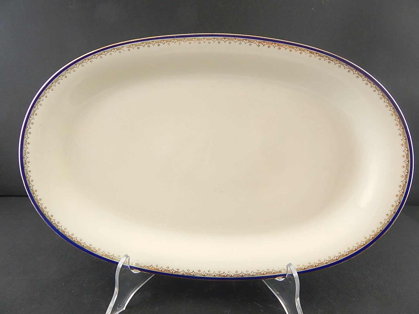 ANTICO SERVIZIO PIATTI STILE IMPERO PORCELLANA DECORO BLU E ORO BAVARIA SCHALLER