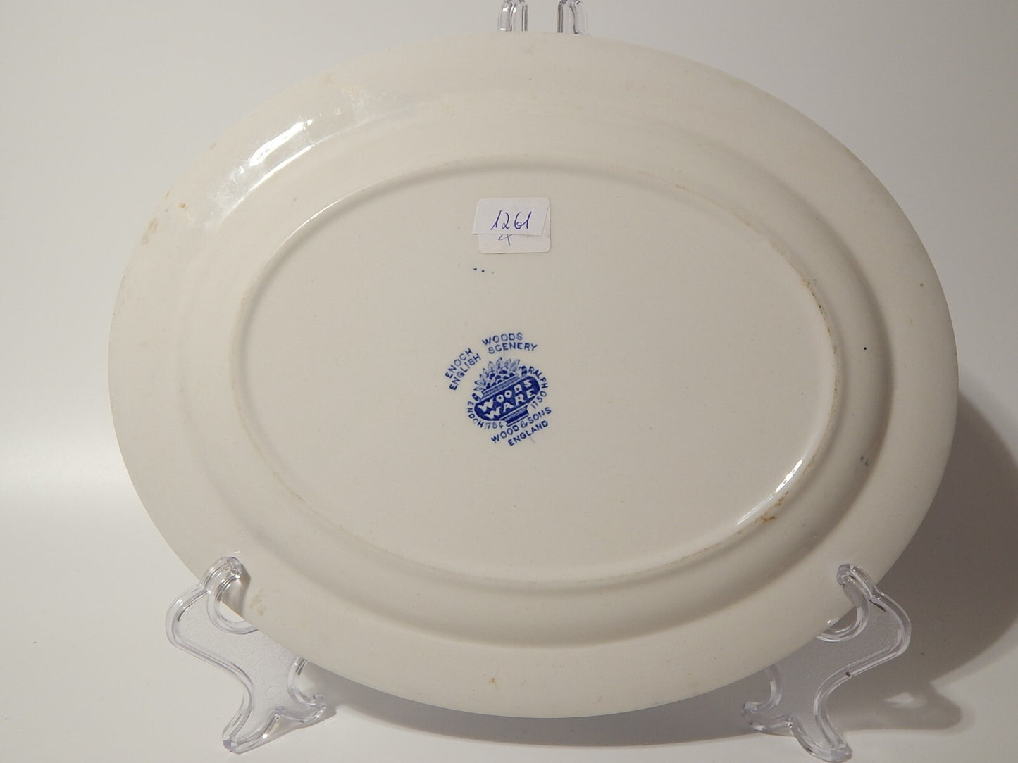VINTAGE ENOCH WOOD'S ENGLISH SCENERY PIATTO PORTATA VASSOIO SEMI PORCELLANA 1761