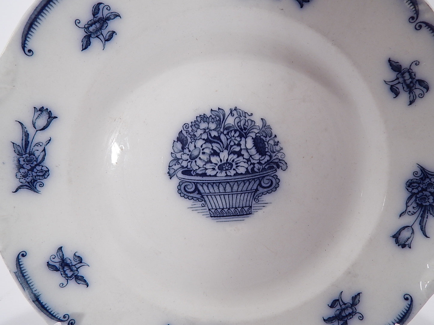 ANTICO AUTENTICO RARO PIATTO PORCELLANA VASSOIO SECONDA META' 1800 GUSTAVSBERG