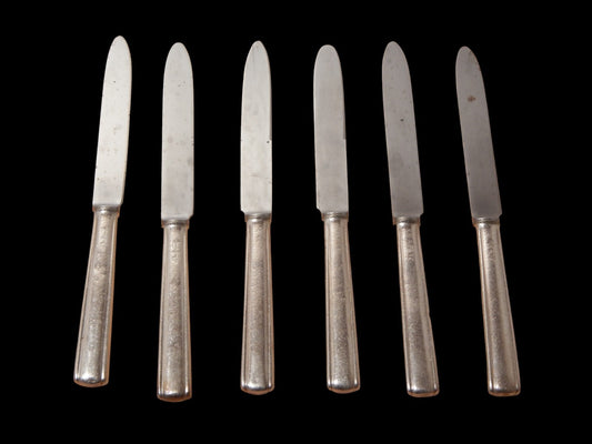 ANNI 50 ARTHUR KRUPP MILANO SET 6 COLTELLI ALPACCA ARGENTATE DESIGN GIO' PONTI