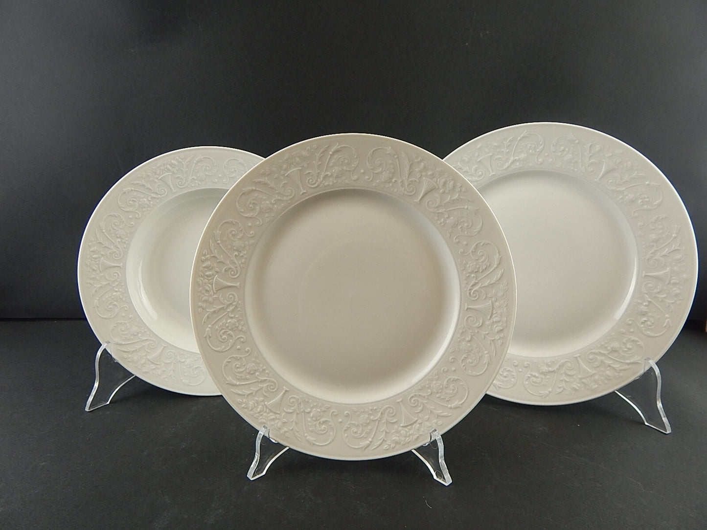 SERVIZIO 12 PIATTI LIMOGES RAYNAUD WASHINGTON PORCELLANA BIANCA DECORO ARABESCHI